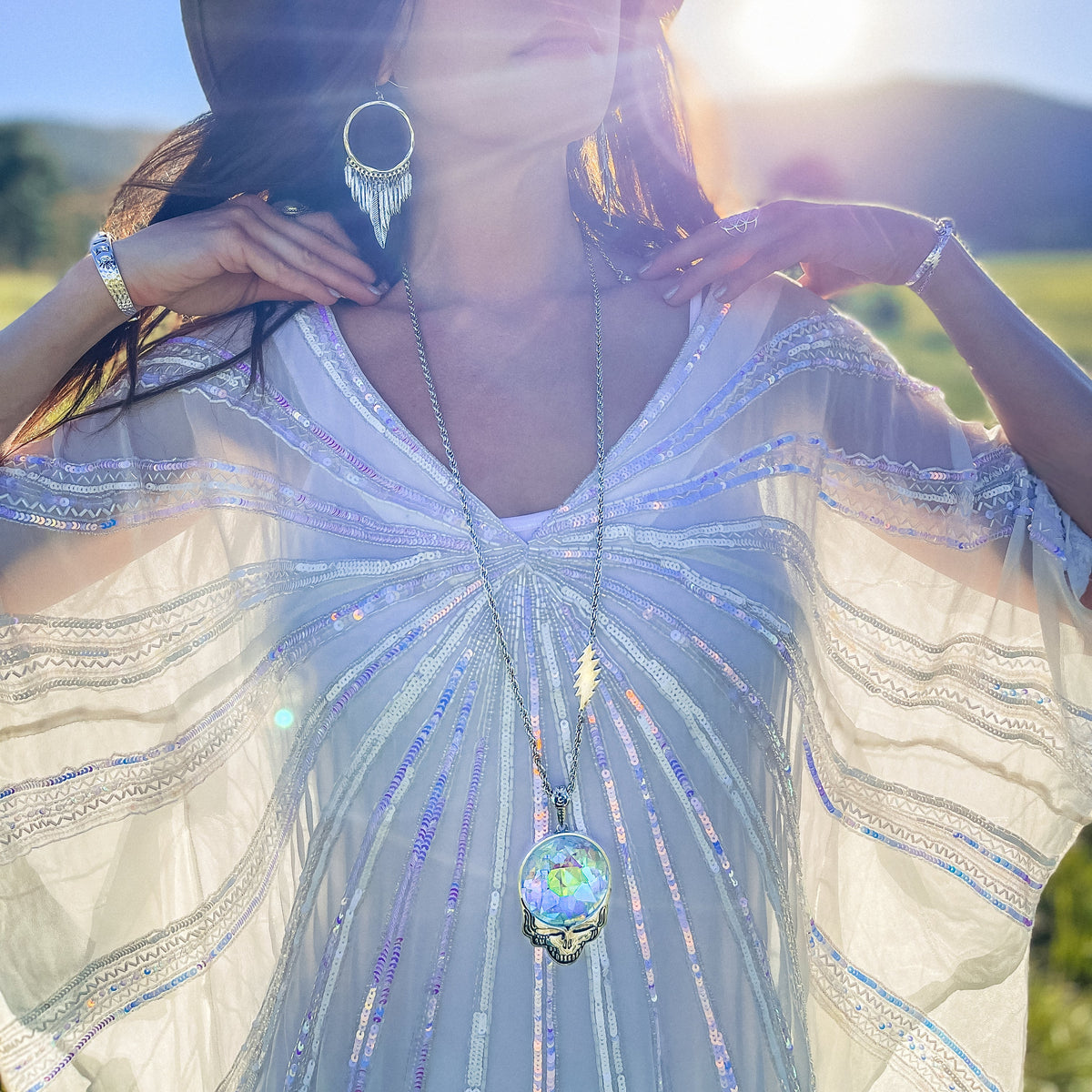 Steal Your Face Prism Necklace | Silver