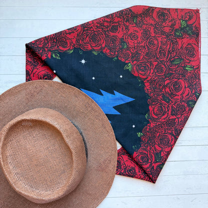 Grateful Dead Blue Lightning Bolt & Roses Bandana
