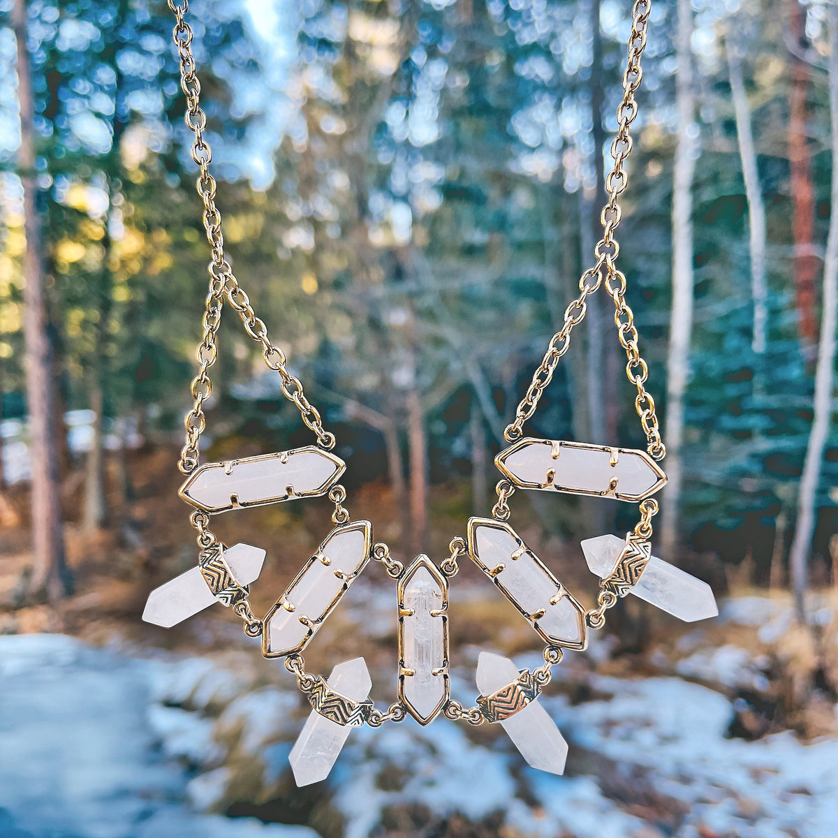 Northstar Crystal Necklace | Gold