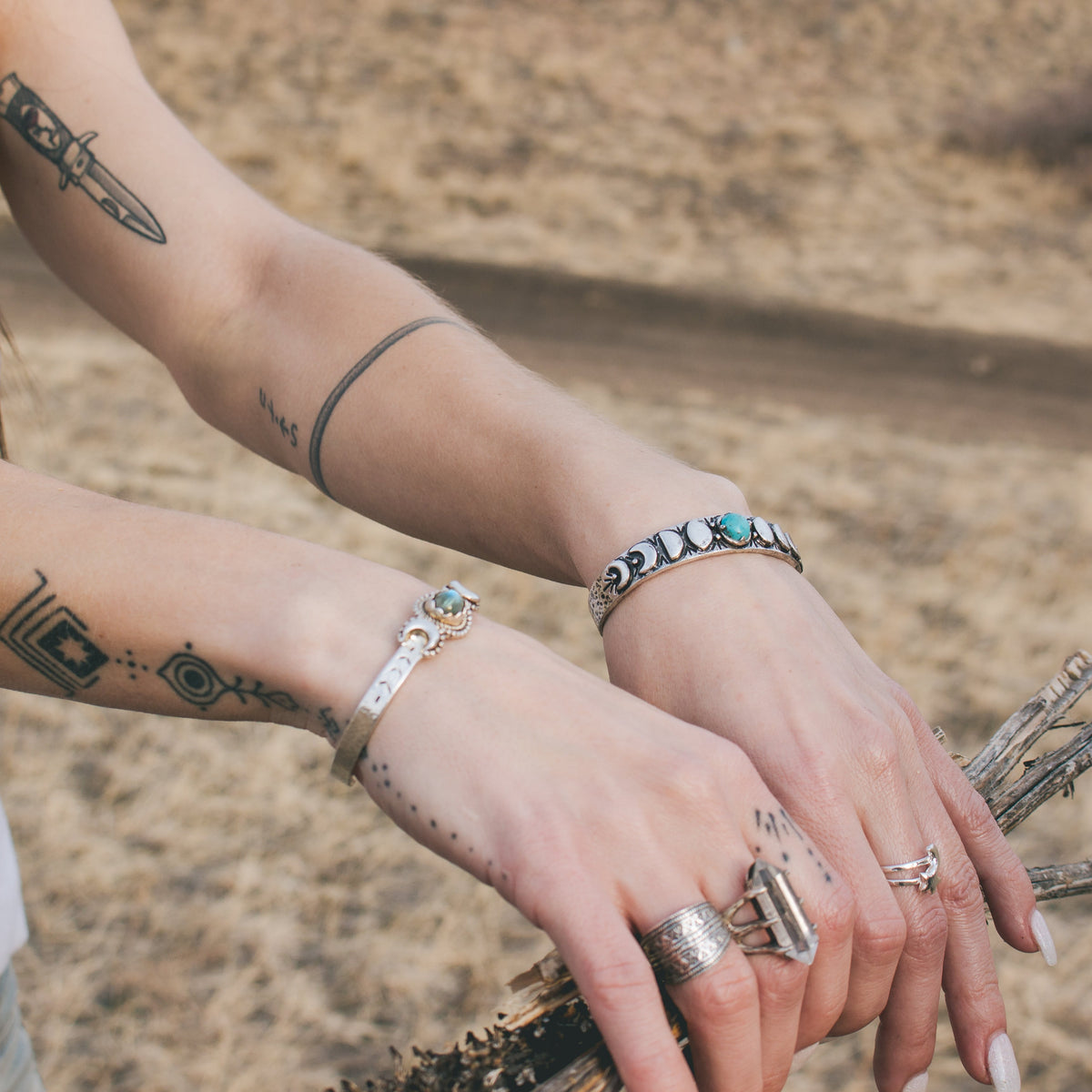Moon Phases Cuff Bracelet | Turquoise