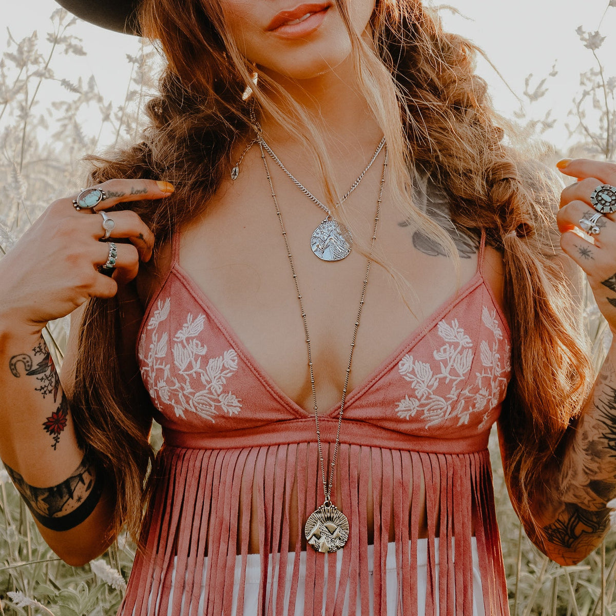 Mountains of the Sun Necklace | Gold