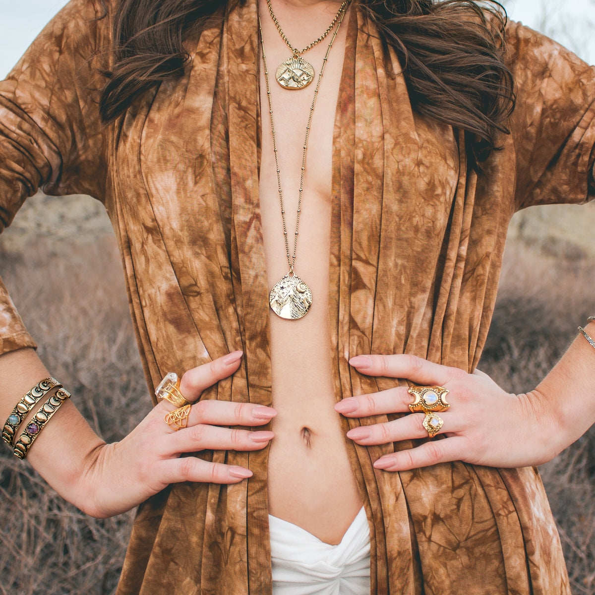 Mountains of the Moon Necklace | Gold