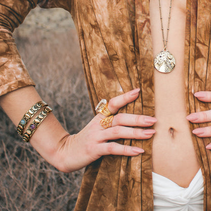 Moon Phases Cuff Bracelet | Amethyst