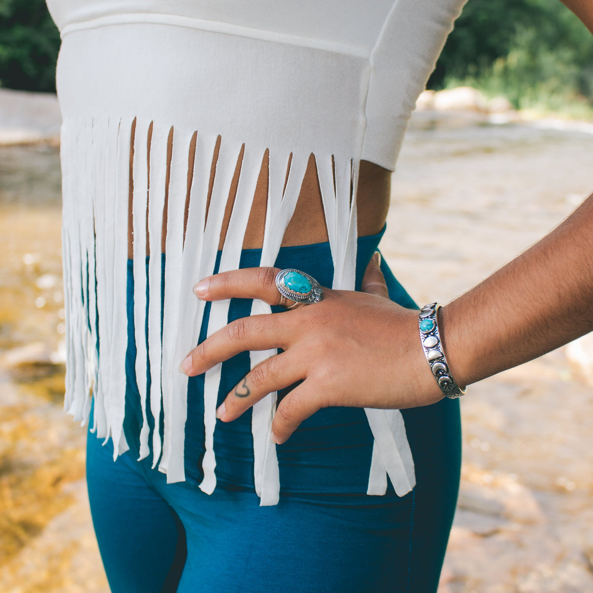 Moon Phases Cuff Bracelet | Turquoise
