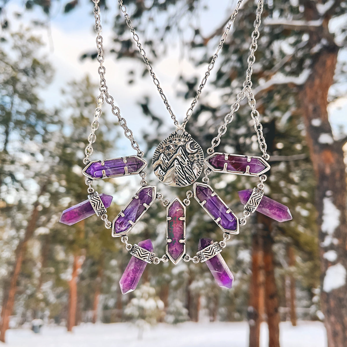 Northstar Crystal Necklace | Silver