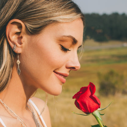 Scarlet Fire Stud Earrings | Silver