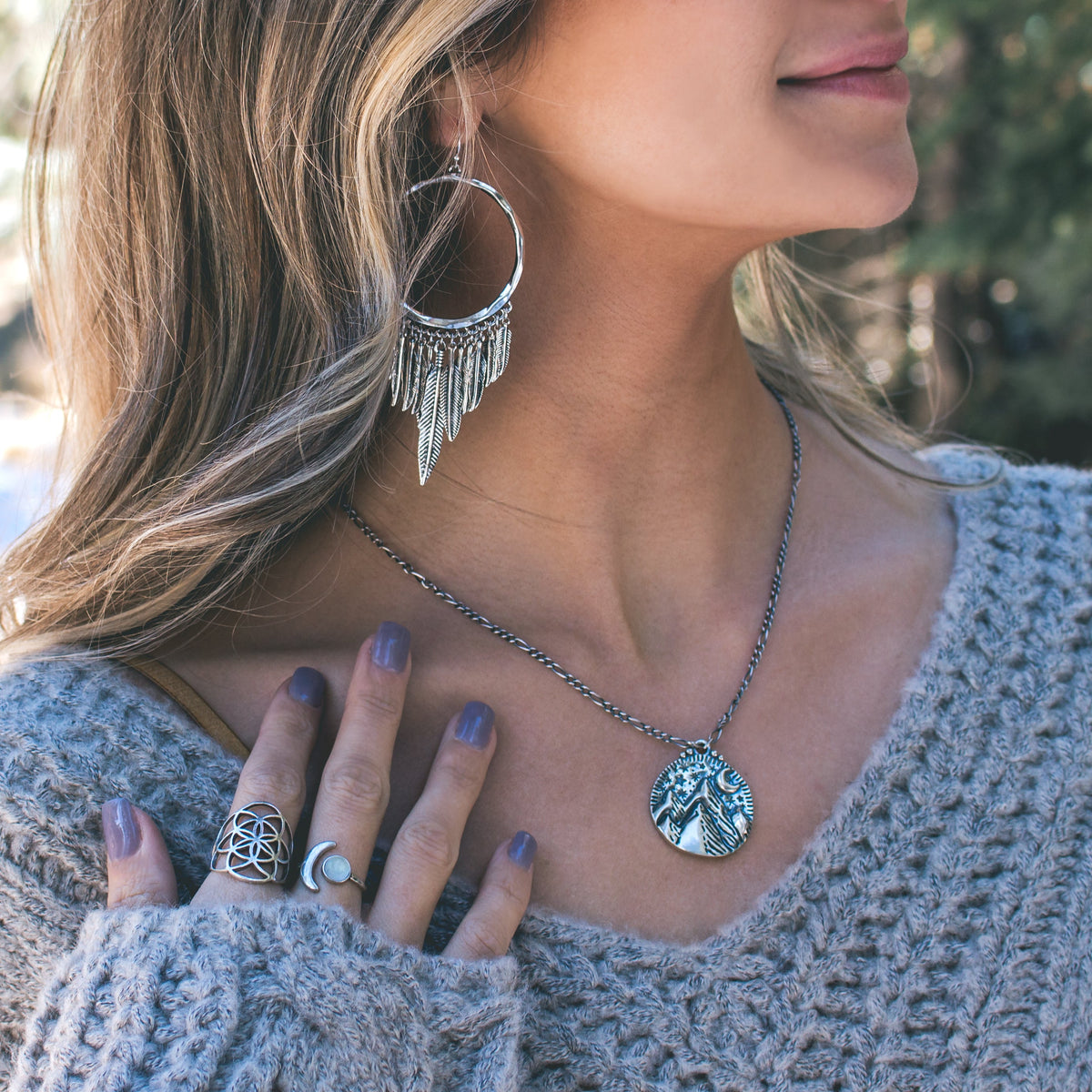 Mountains of the Moon Necklace | Silver