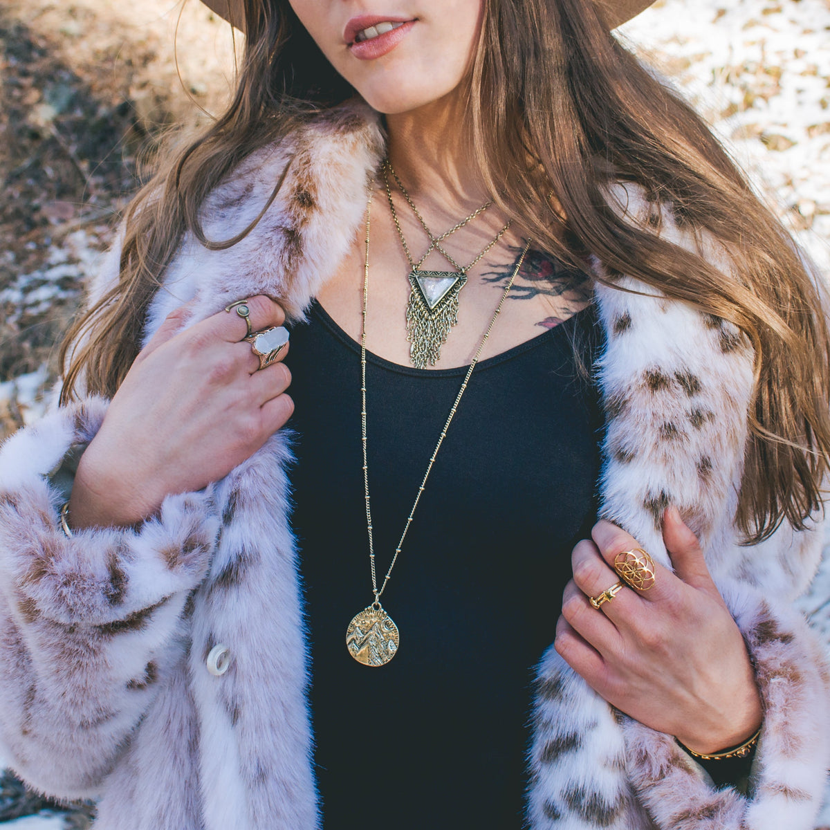 Mountains of the Moon Necklace | Gold