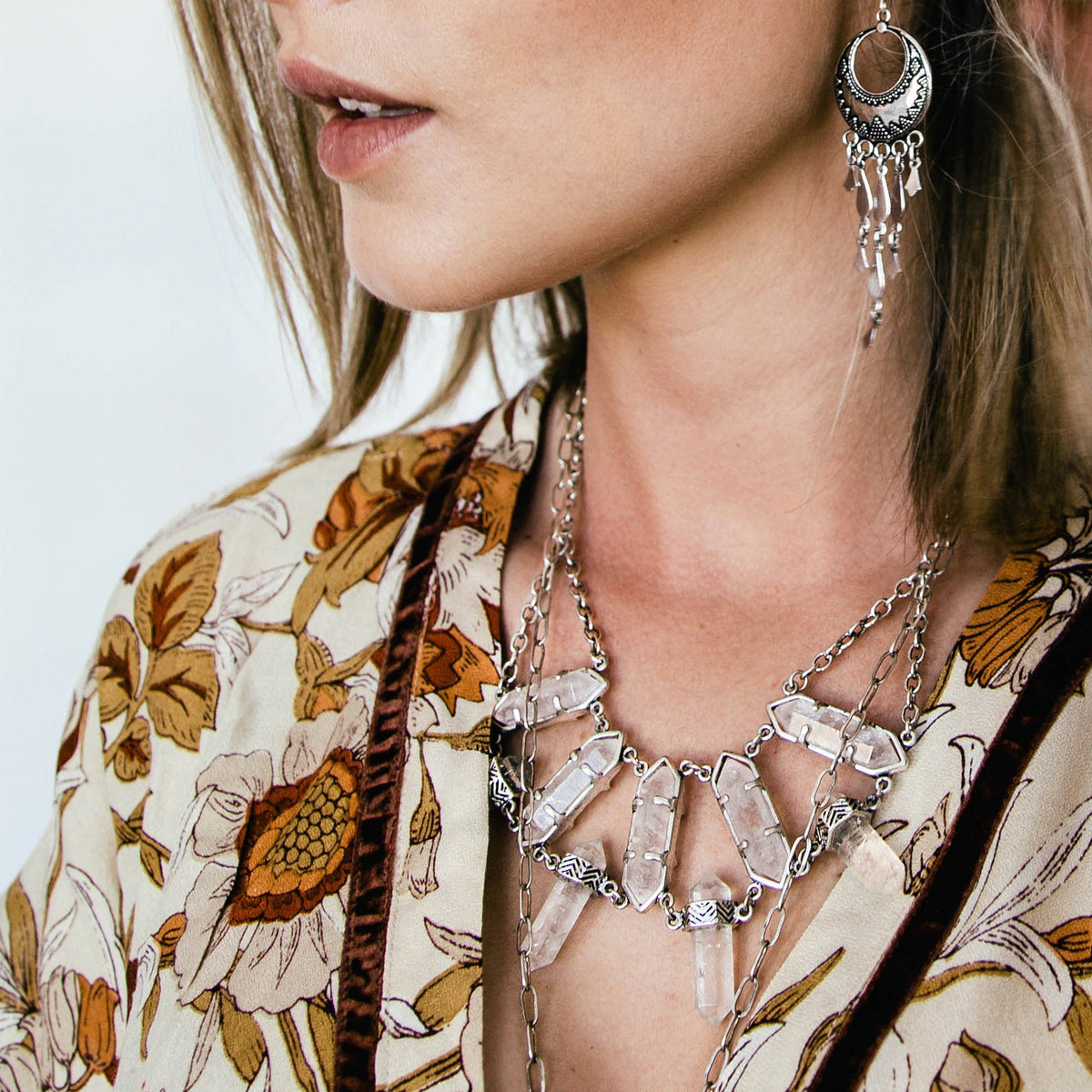 Northstar Crystal Necklace | Silver