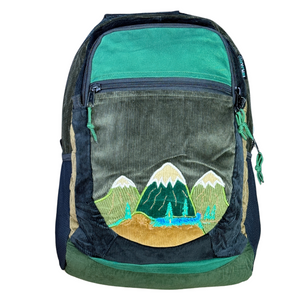Ixchel Medium Backpack in Corduroy with Mountain Embroidery