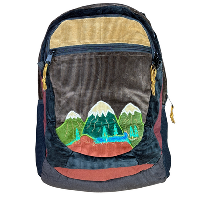Medium Corduroy Mountain Embroidery Backpack
