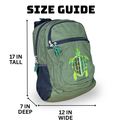 Medium Denim With Terrapin Embroidery Backpack