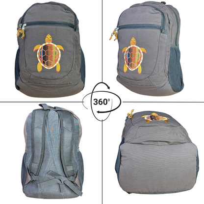 Medium Denim With Terrapin Embroidery Backpack