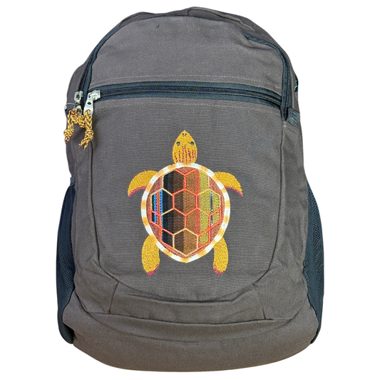 Medium Denim With Terrapin Embroidery Backpack