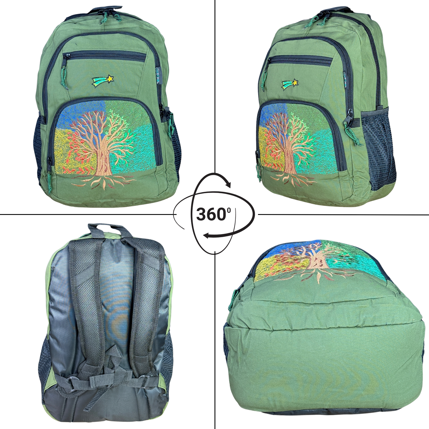 Four Seasons Tree of Life Denim Backpack- Large