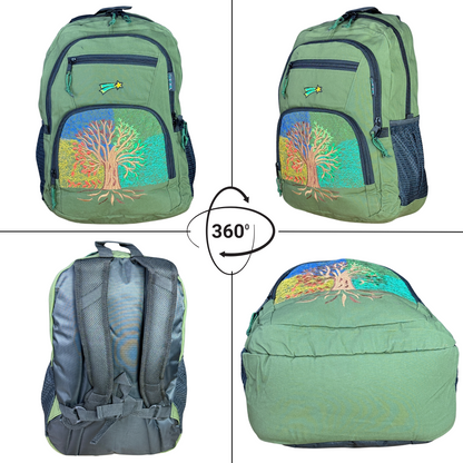 Four Seasons Tree of Life Denim Backpack- Large