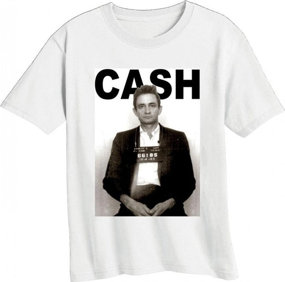 Johnny Cash Mugshot White T-Shirt SALE
