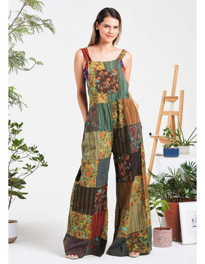 Mushroom Patchwork Overalls