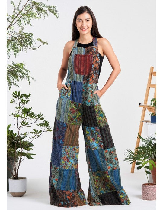 Mushroom Patchwork Overalls