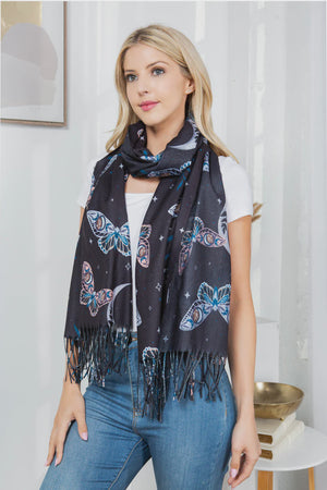Cosmic Moth Scarf (Black)