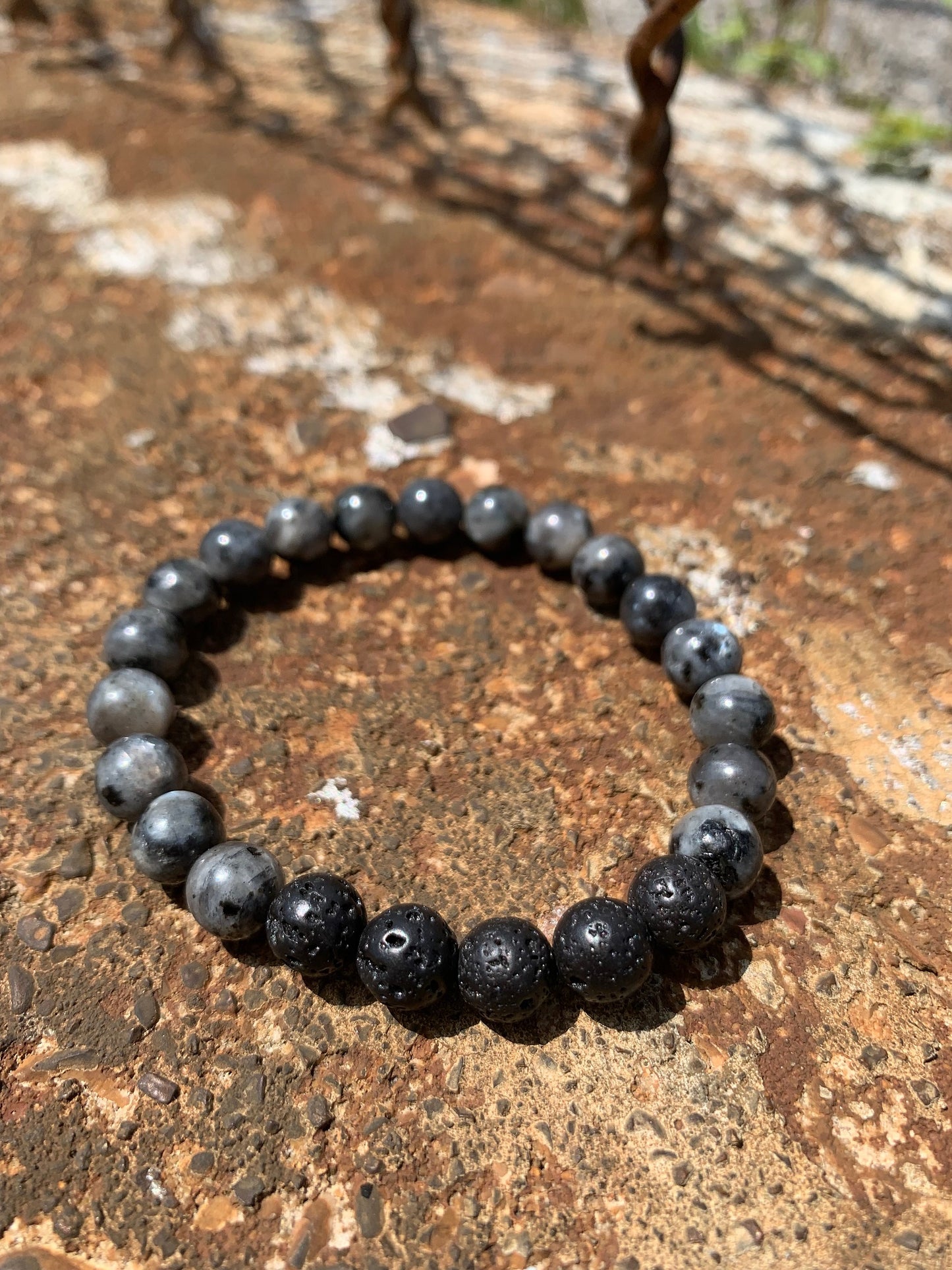 Lava Rock Labradorite Bracelet - 8mm
