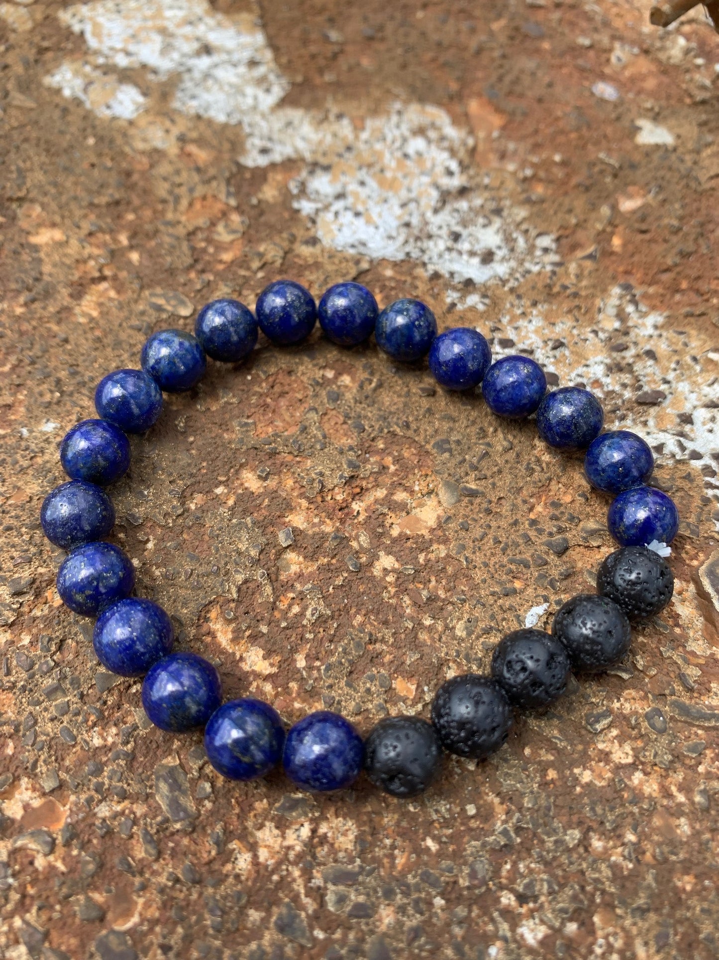 Lava Rock Lapis Bracelet - 8mm
