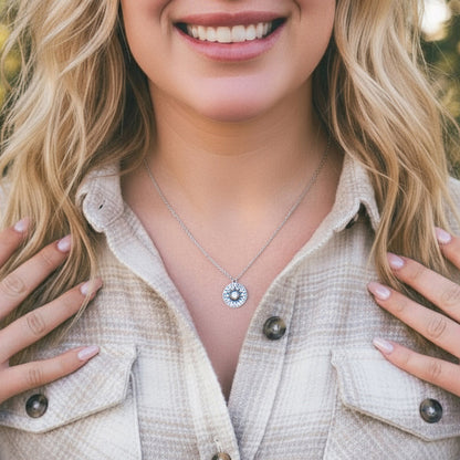 Circles Around the Sun Birthstone Necklace | Silver