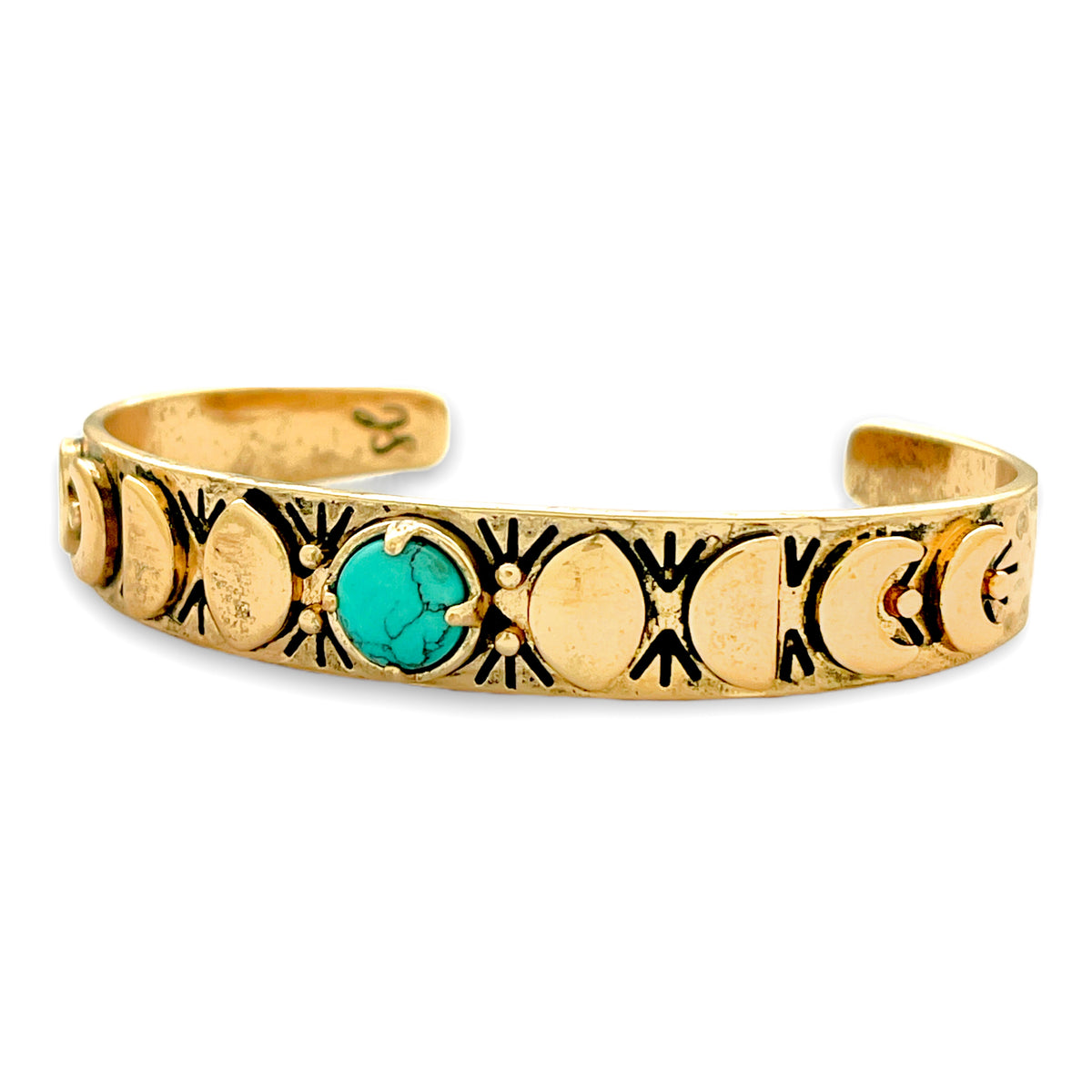 Moon Phases Cuff Bracelet | Turquoise