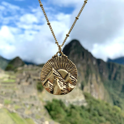 Mountains of the Sun Necklace | Gold