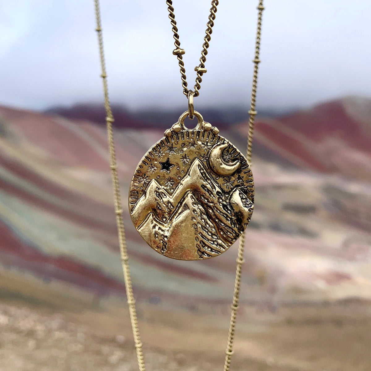 Mountains of the Moon Necklace | Gold