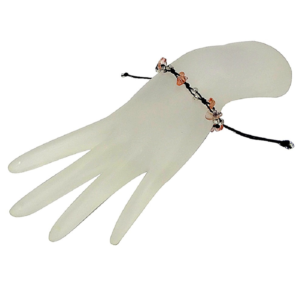 Multi Stone Chip Pull Tie Bracelet