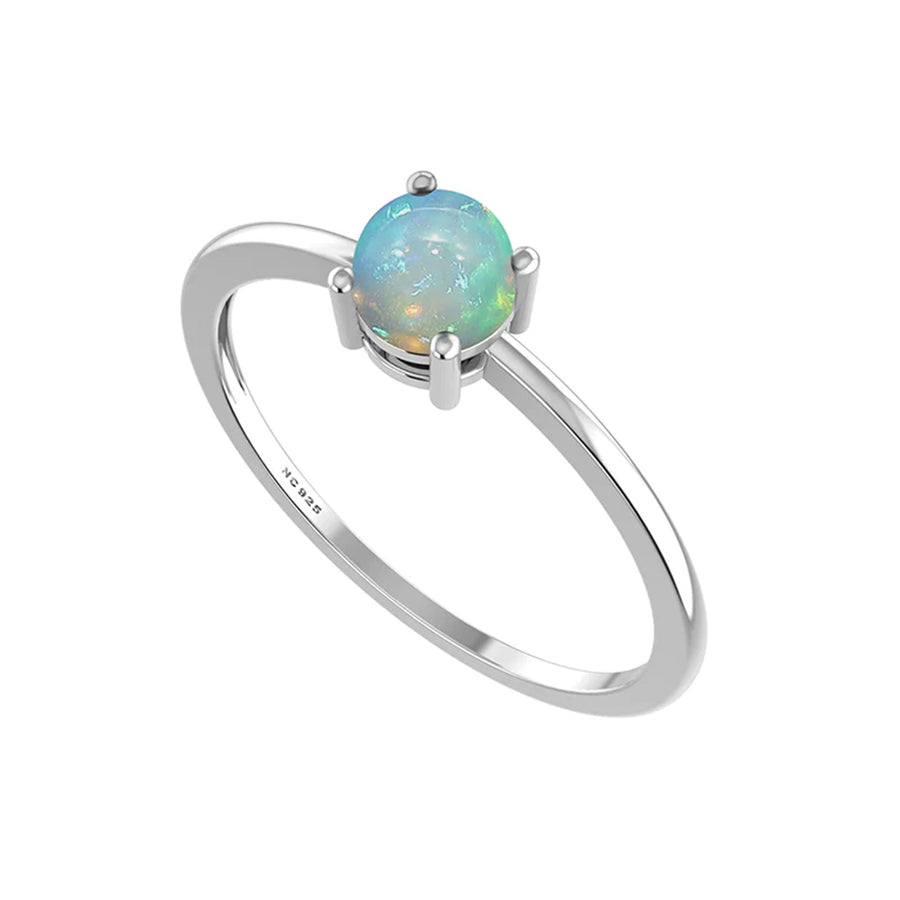 Natural Ethiopian Opal Ring - 925 Sterling Silver SALE