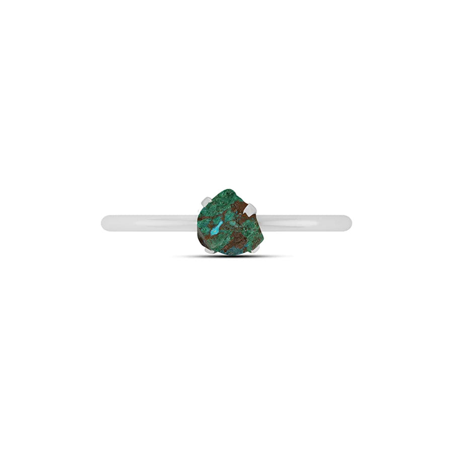 Natural Rough Chrysocolla Ring - 925 Sterling Silver SALE