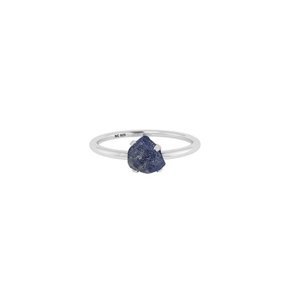 Natural Rough Tanzanite Ring - 925 Sterling Silver