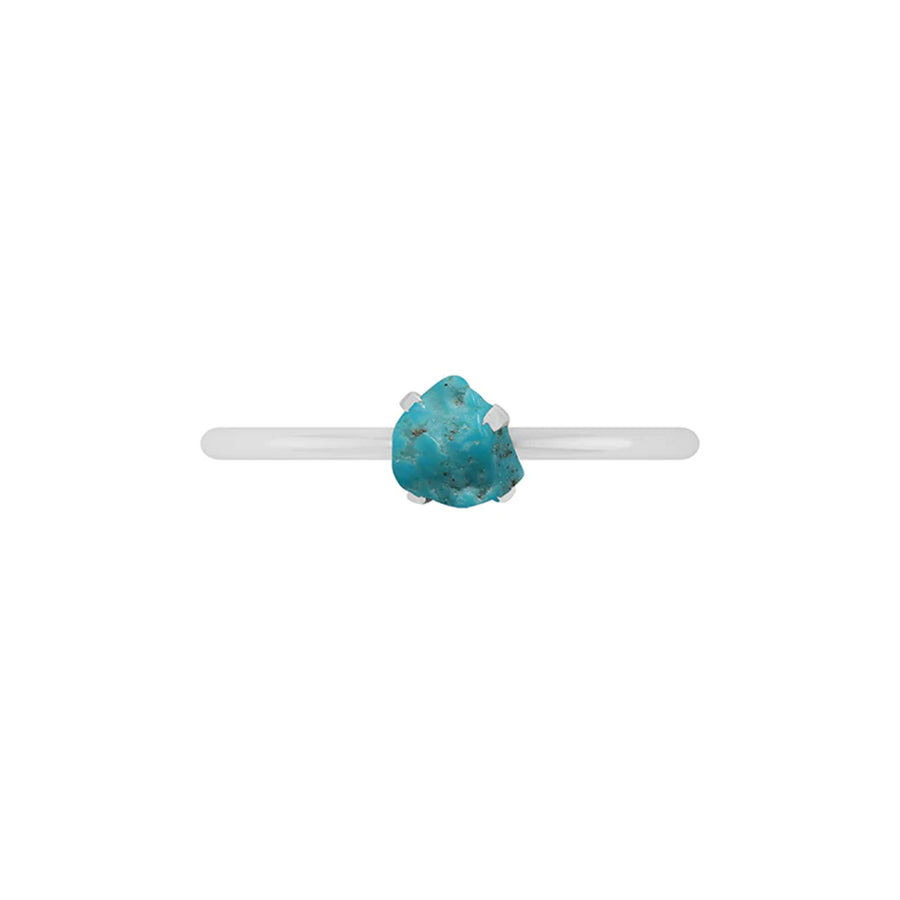 Natural Rough Turquoise Ring - 925 Sterling Silver
