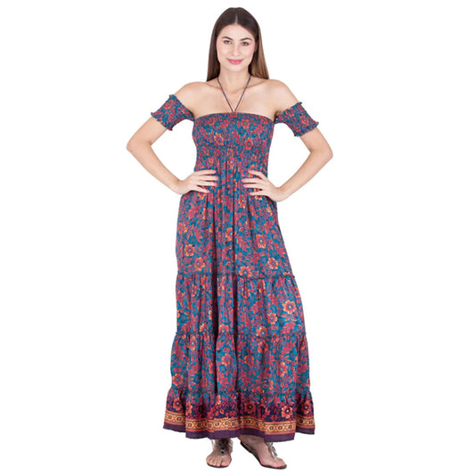 Off Shoulder Long Sari Dress