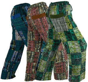 Ixchel Patchwork Pants in Hand Woven Cotton