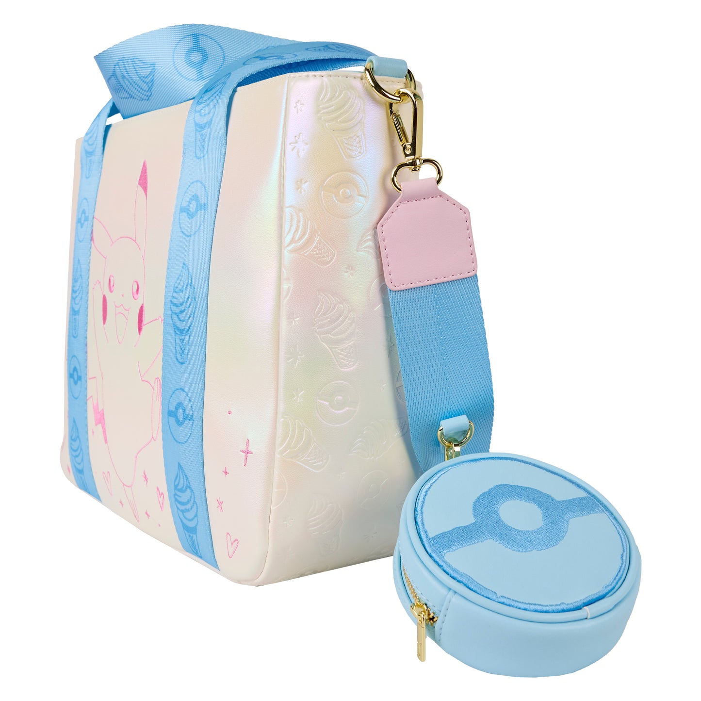 Loungefly Pokémon Iridescent Embossed Pikachu Tote Bag with Coin Bag