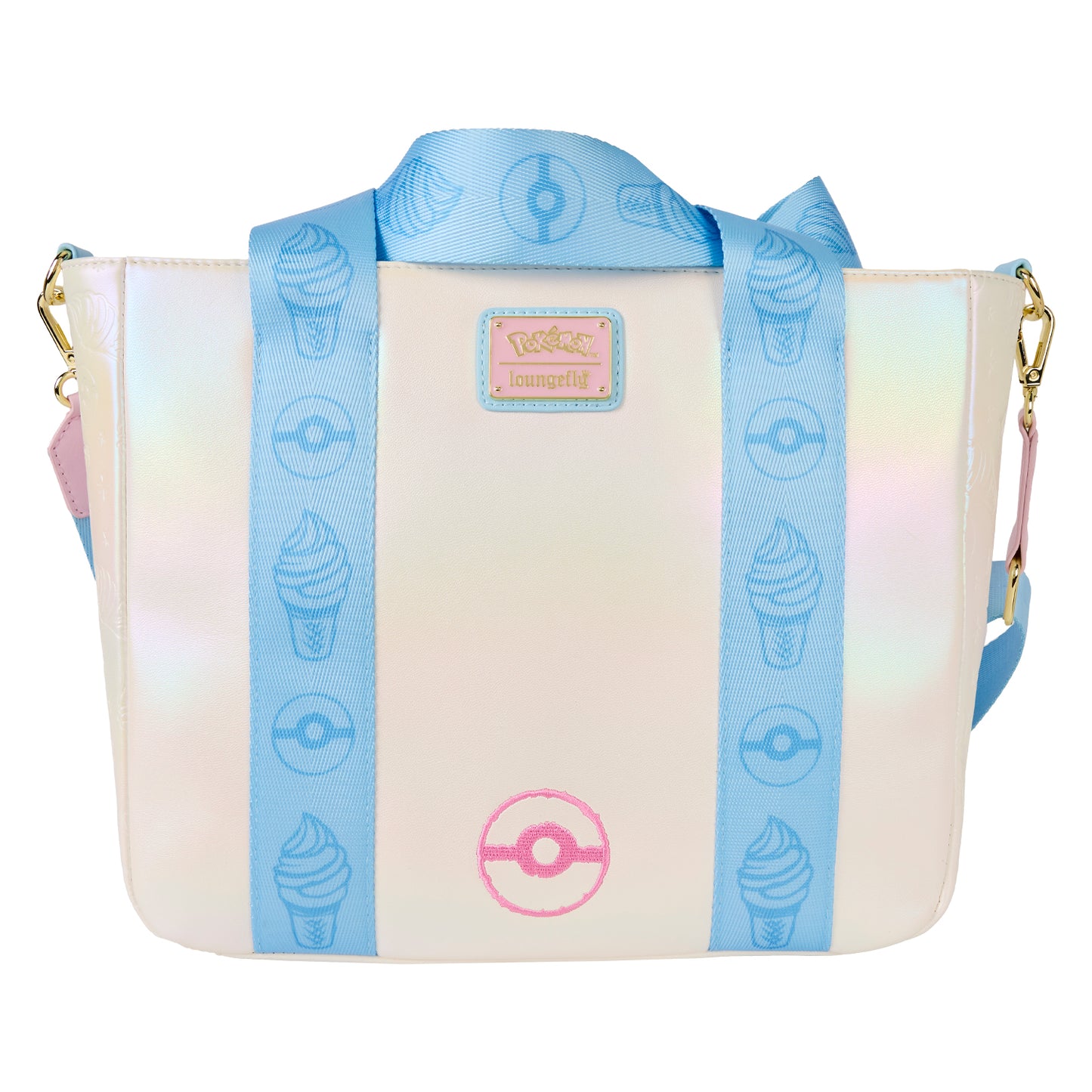 Loungefly Pokémon Iridescent Embossed Pikachu Tote Bag with Coin Bag