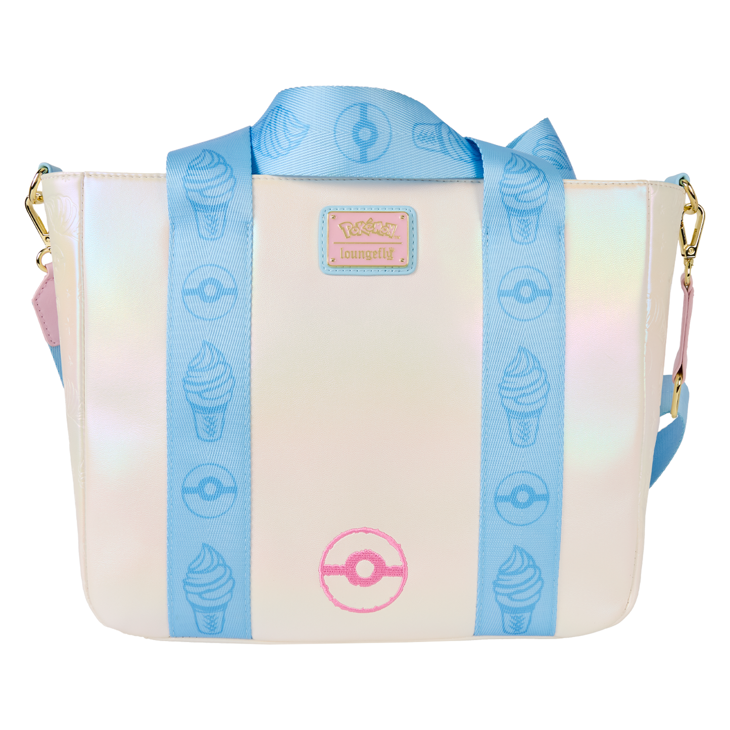 Loungefly Pokémon Iridescent Embossed Pikachu Tote Bag with Coin Bag