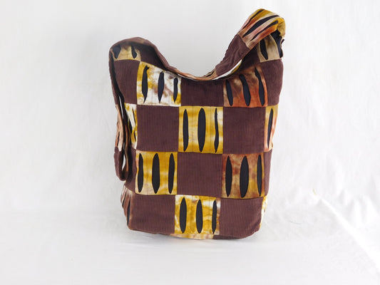 Patchwork Corduroy & Razor Cut Tie Dye Bag