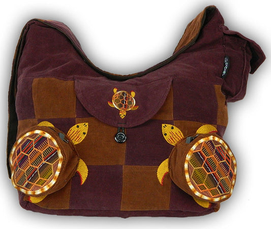 Patchwork Terrapin Shoulder Bag with 3D Pockets