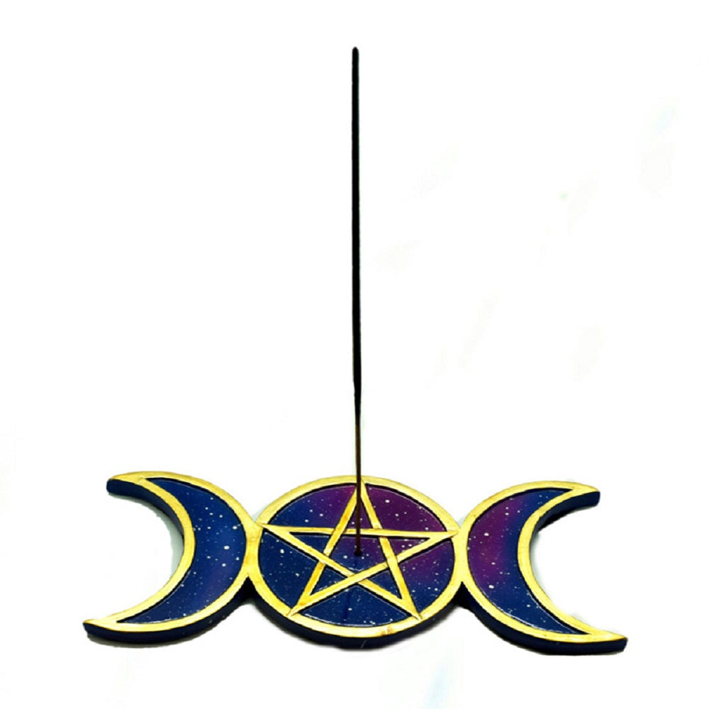 Pentagram and Moon Incense Burner