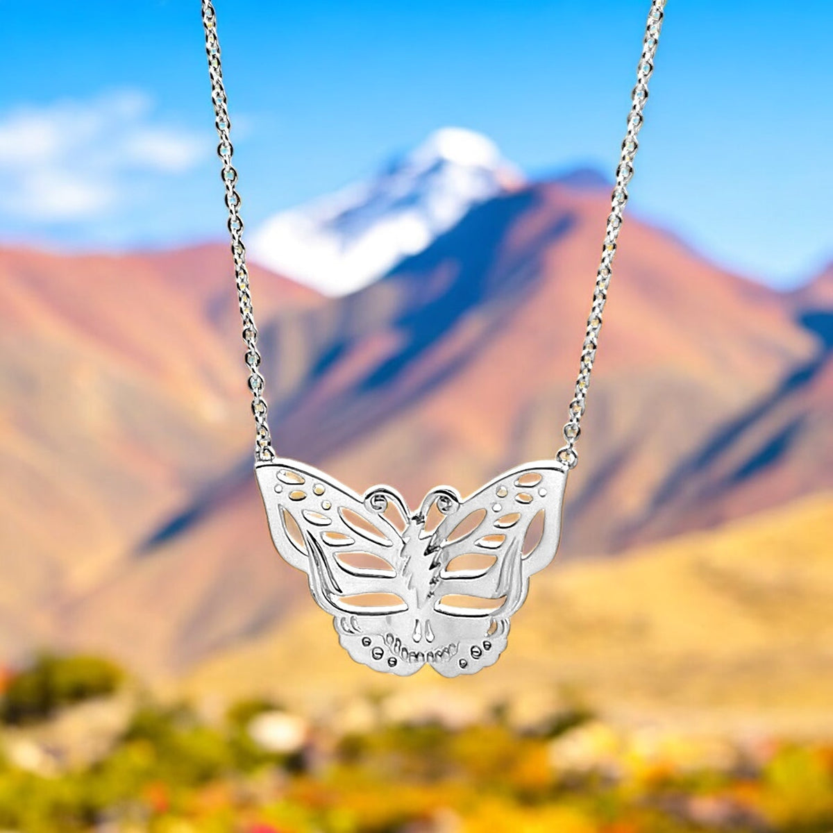 Steal Your Face Butterfly Necklace | Silver