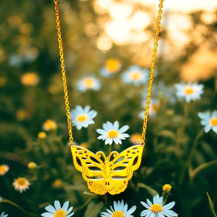 Steal Your Face Butterfly Necklace | Gold