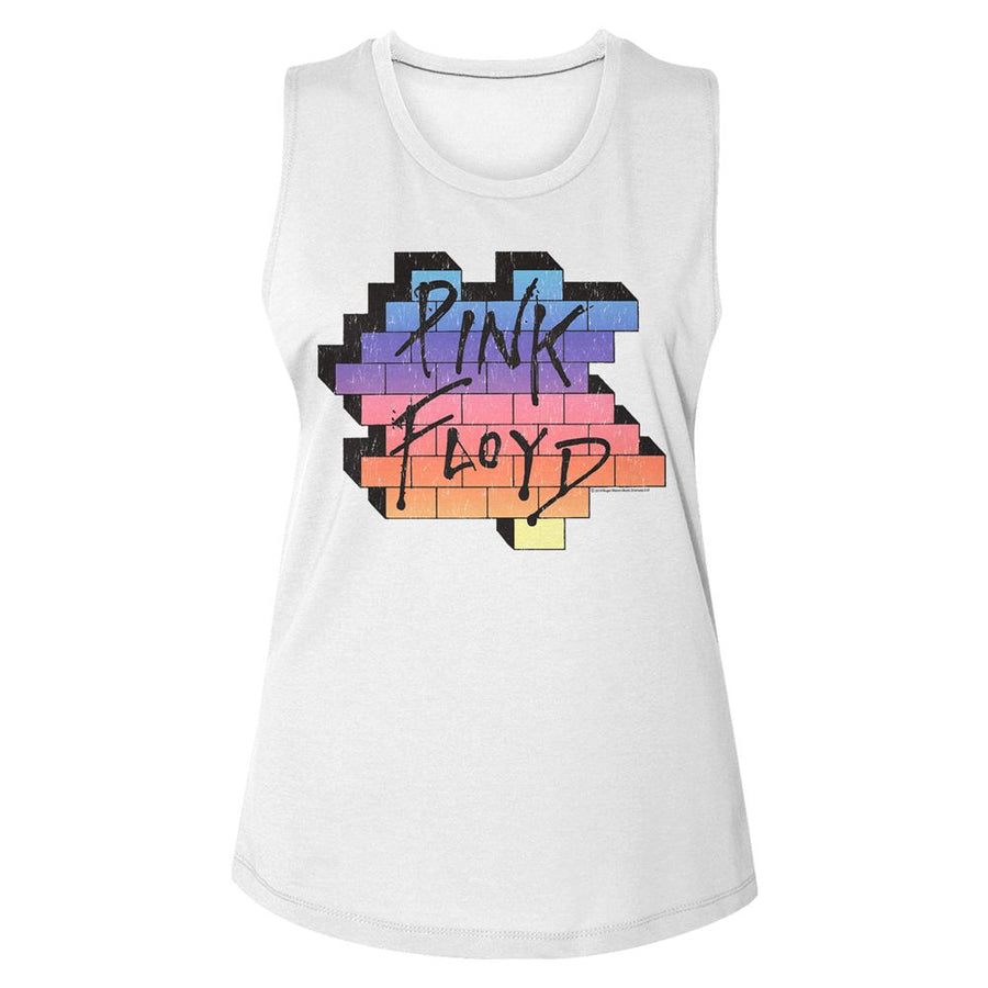 Pink Floyd Rainbow The Wall Ladies Muscle Tank SALE