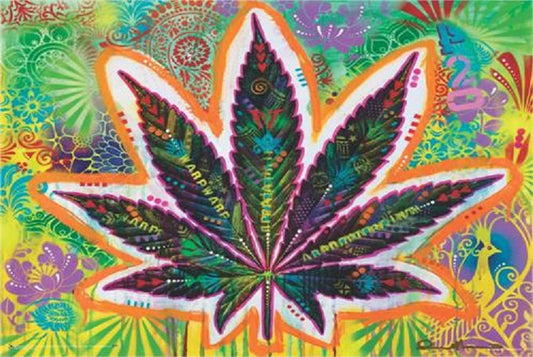 Psychedelic Leaf Poster