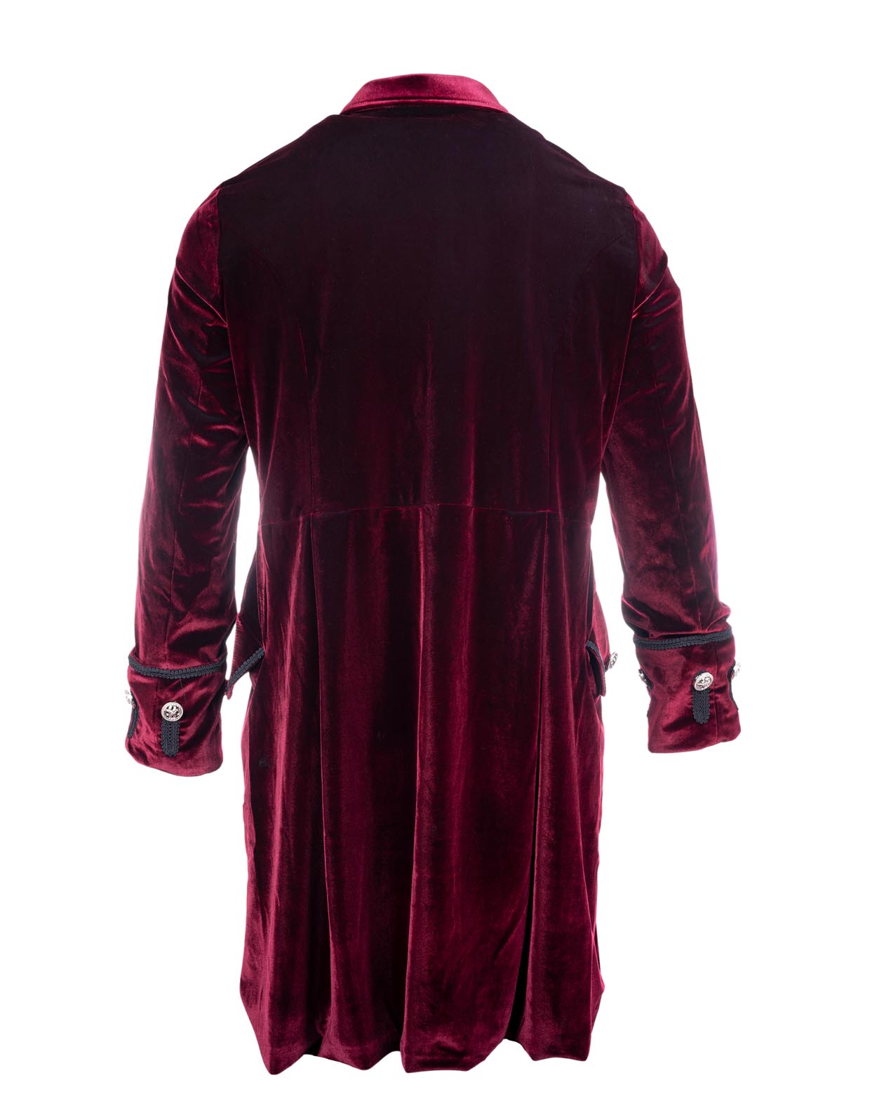 Velvet Frock Coat in Burgundy