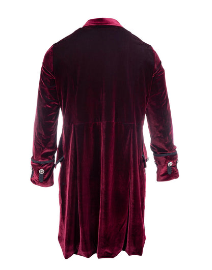 Velvet Frock Coat in Burgundy