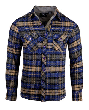 'Get Rhythm' Flannel in Navy